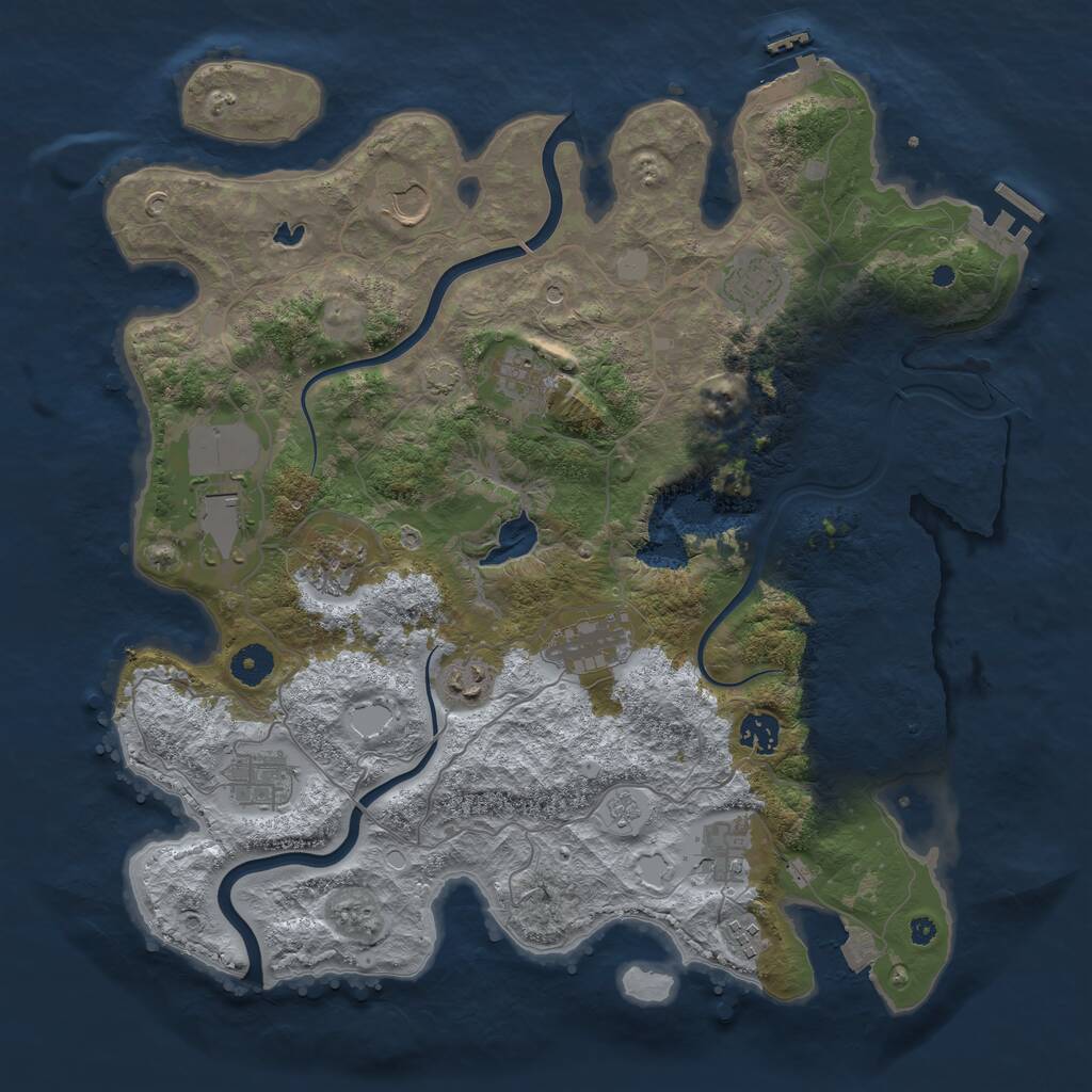 Rust Map: Procedural Map, Size: 4000, Seed: 1651612385, 17 Monuments