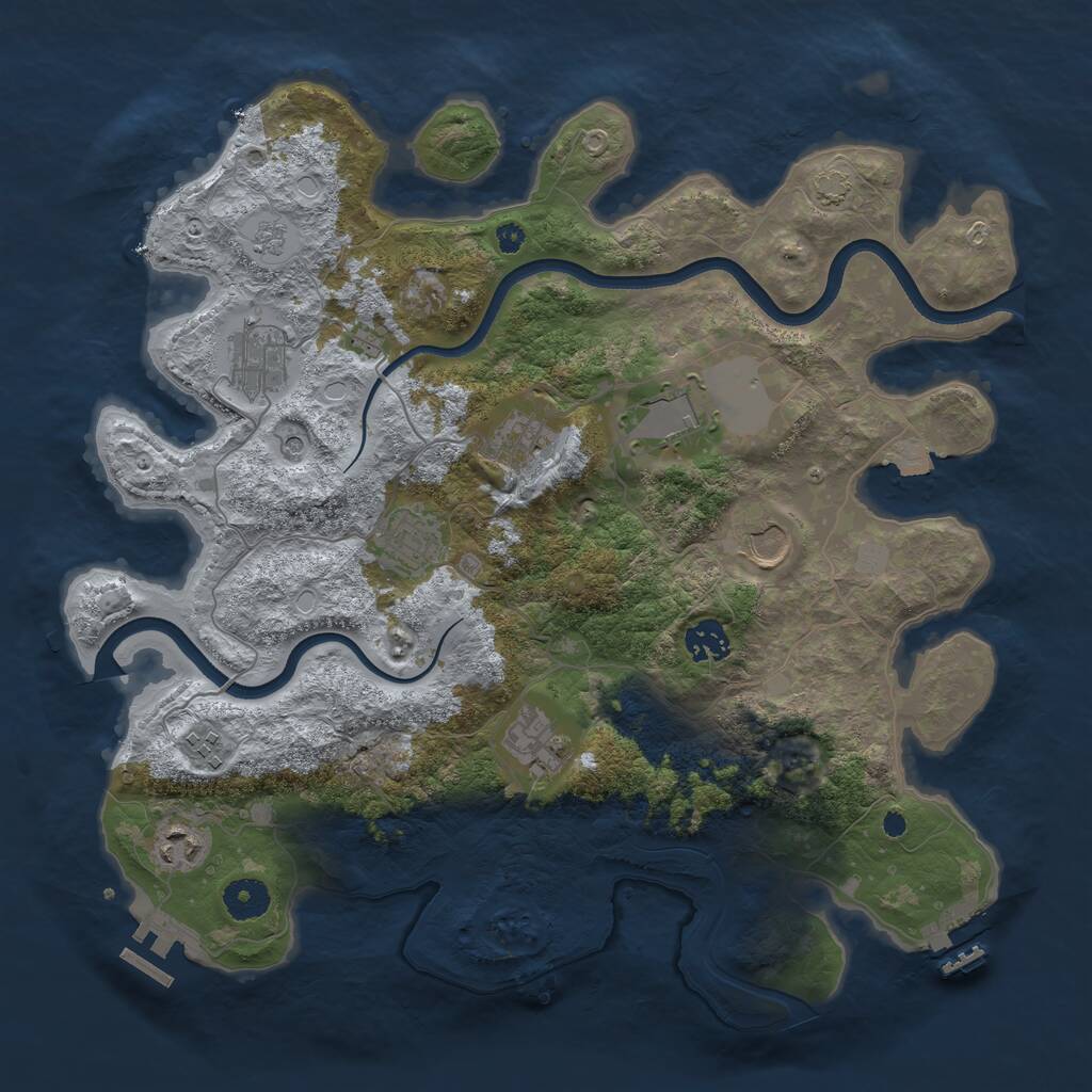 Rust Map: Procedural Map, Size: 3750, Seed: 82965, 15 Monuments