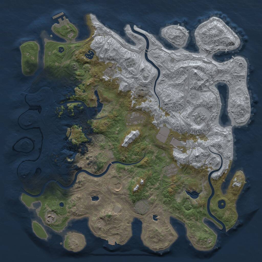 Rust Map: Procedural Map, Size: 4500, Seed: 26245, 15 Monuments