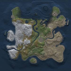 Thumbnail Rust Map: Procedural Map, Size: 3050, Seed: 16650, 13 Monuments
