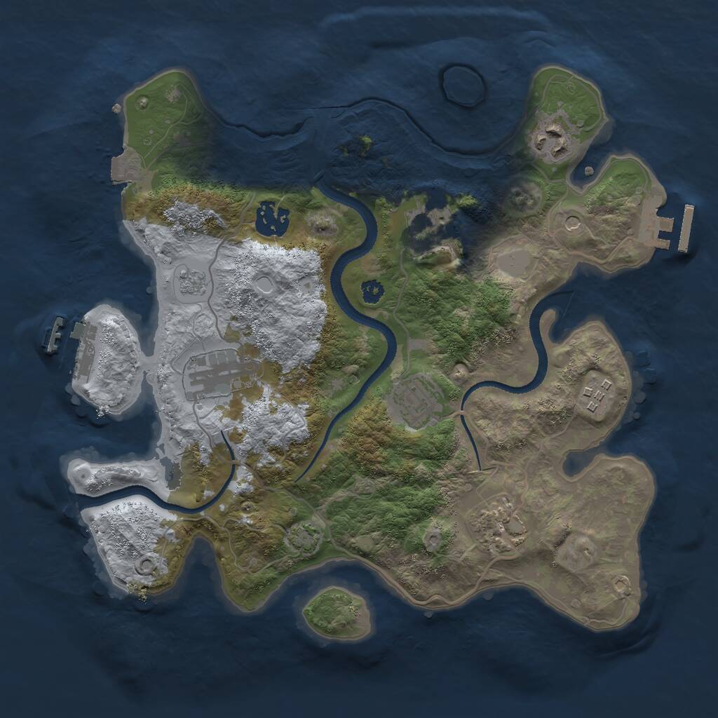 Rust Map: Procedural Map, Size: 3050, Seed: 16650, 13 Monuments