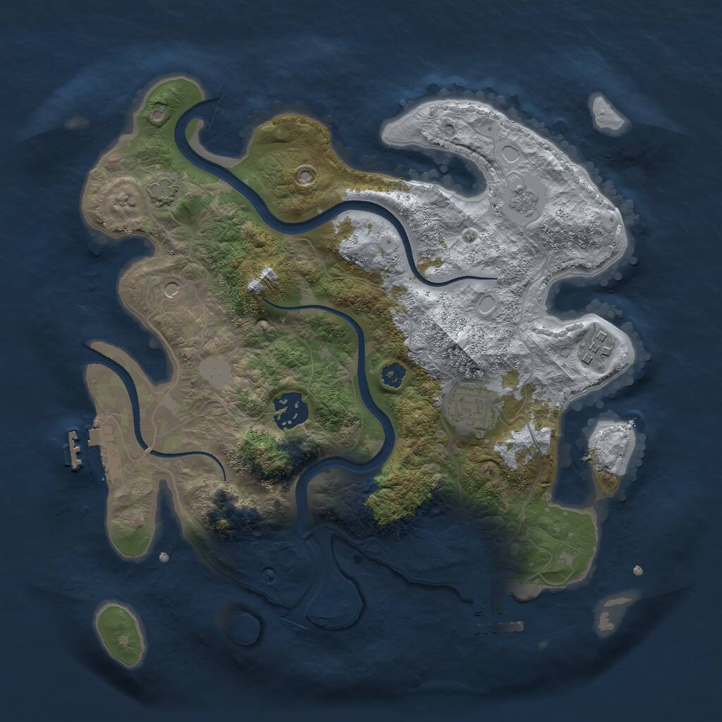 Rust Map: Procedural Map, Size: 3000, Seed: 20996, 9 Monuments