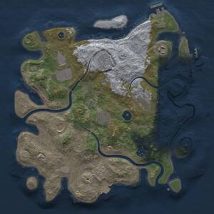 Thumbnail Rust Map: Procedural Map, Size: 3500, Seed: 2084313752, 14 Monuments