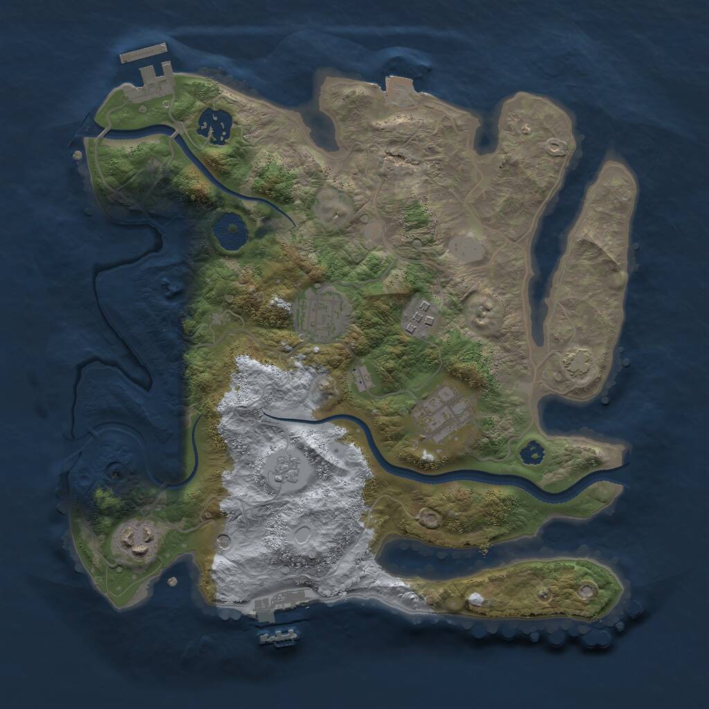 Rust Map: Procedural Map, Size: 3000, Seed: 72422081, 11 Monuments