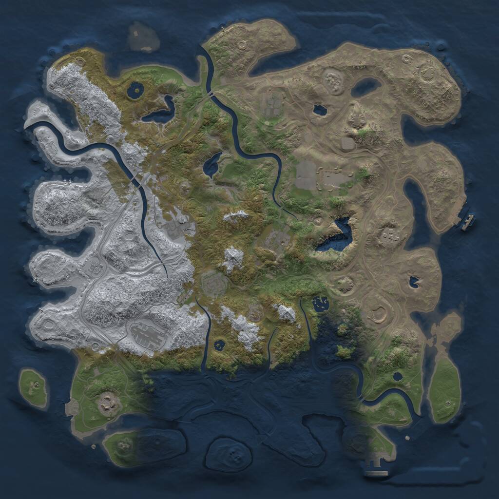 Rust Map: Procedural Map, Size: 4500, Seed: 150612794, 16 Monuments