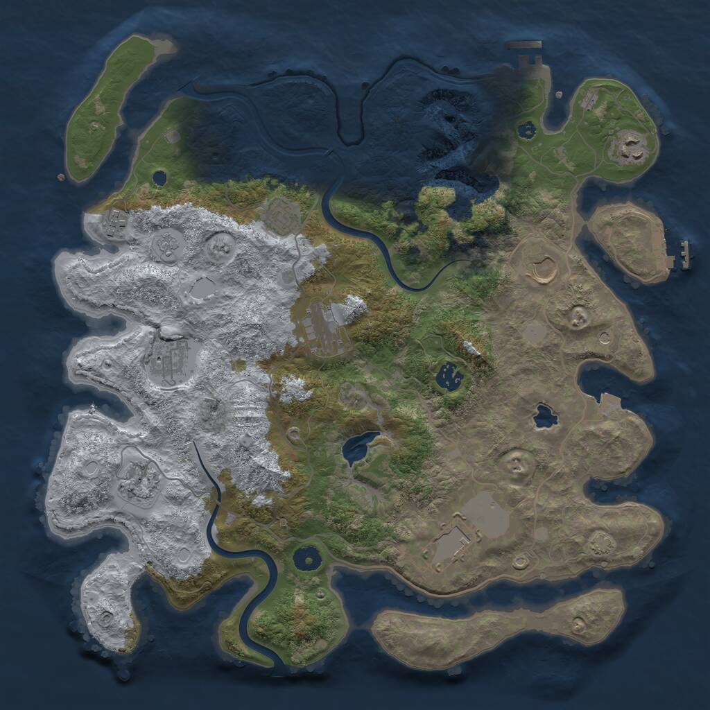 Rust Map: Procedural Map, Size: 4000, Seed: 8262, 15 Monuments