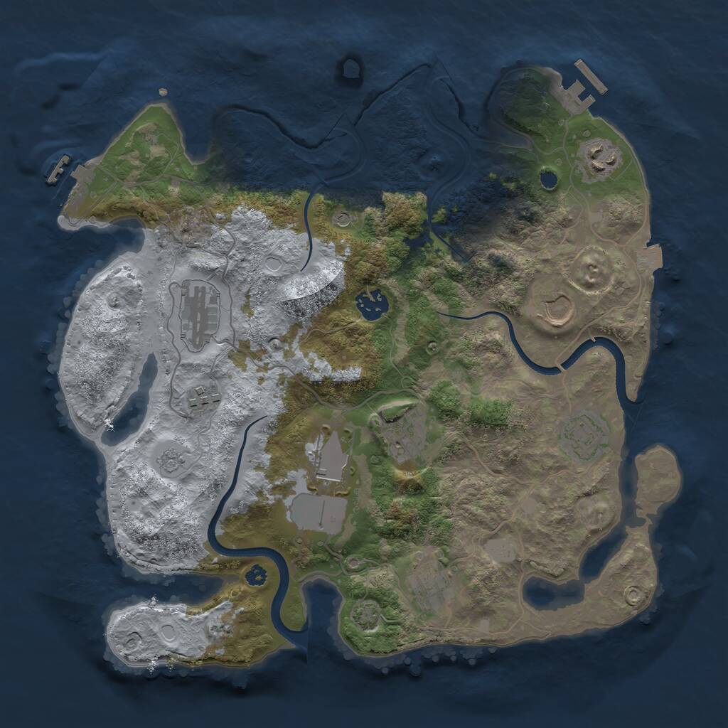 Rust Map: Procedural Map, Size: 3500, Seed: 399244713, 15 Monuments