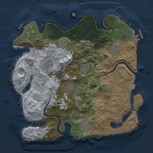 Thumbnail Rust Map: Procedural Map, Size: 3500, Seed: 399244713, 15 Monuments