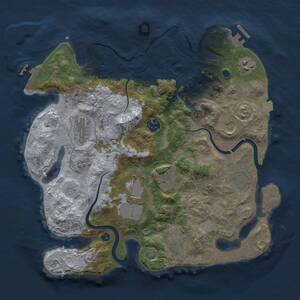 Thumbnail Rust Map: Procedural Map, Size: 3500, Seed: 399244713, 15 Monuments