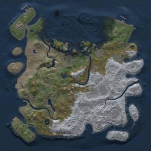 Thumbnail Rust Map: Procedural Map, Size: 4000, Seed: 2125561730, 15 Monuments