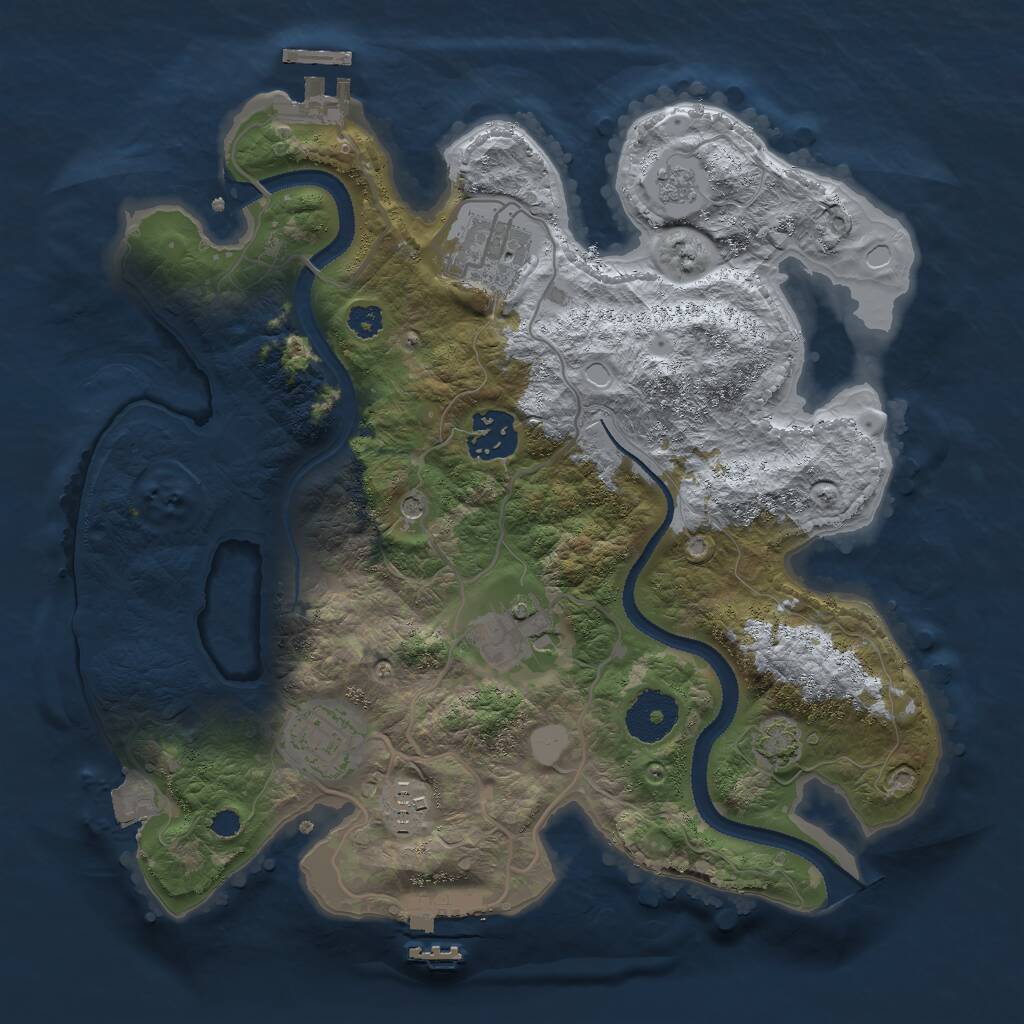 Rust Map: Procedural Map, Size: 3000, Seed: 1125221829, 11 Monuments
