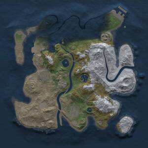 Thumbnail Rust Map: Procedural Map, Size: 3000, Seed: 18685, 9 Monuments