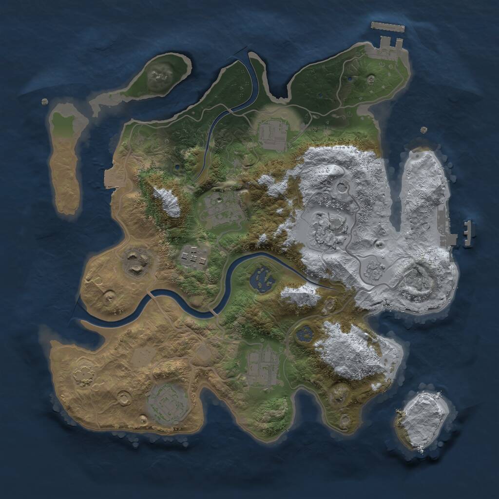 Rust Map: Procedural Map, Size: 3000, Seed: 18685, 15 Monuments