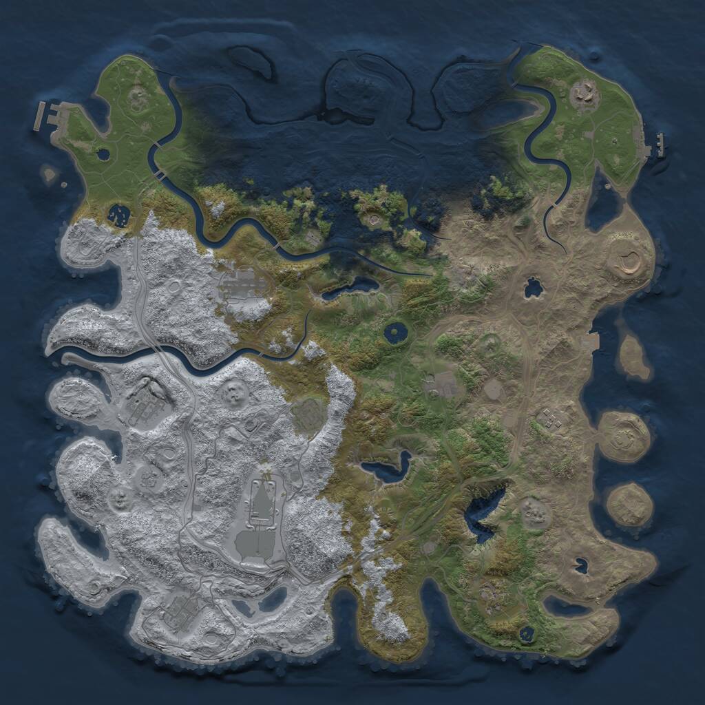 Rust Map: Procedural Map, Size: 4750, Seed: 1740952332, 17 Monuments