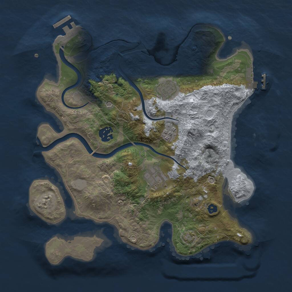 Rust Map: Procedural Map, Size: 3000, Seed: 481150472, 9 Monuments