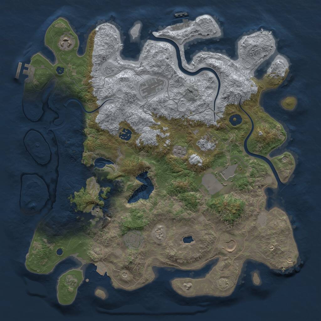 Rust Map: Procedural Map, Size: 4000, Seed: 1214497996, 15 Monuments