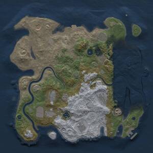 Thumbnail Rust Map: Procedural Map, Size: 3700, Seed: 1616534112, 17 Monuments