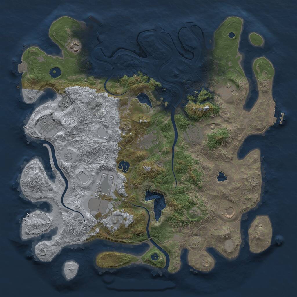 Rust Map: Procedural Map, Size: 4000, Seed: 167954, 15 Monuments