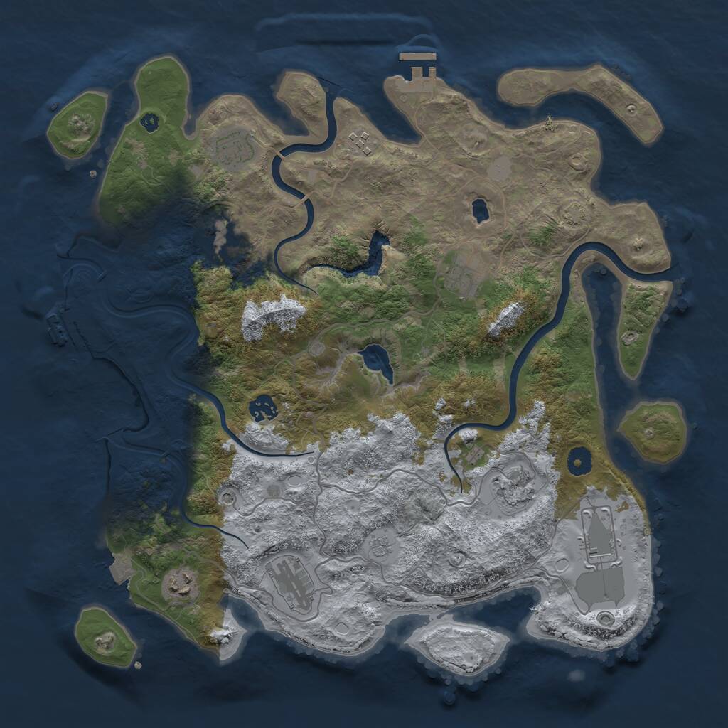 Rust Map: Procedural Map, Size: 4000, Seed: 22277, 15 Monuments