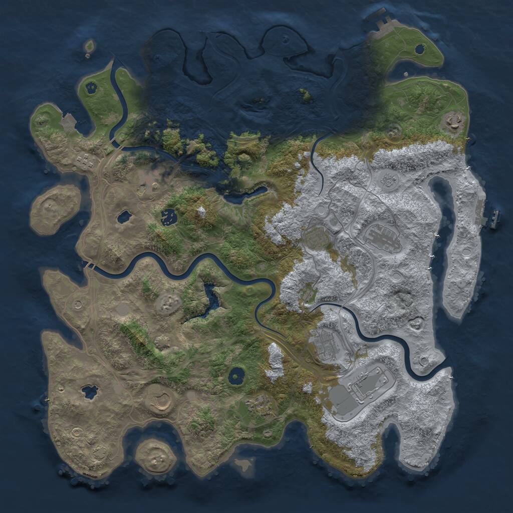 Rust Map: Procedural Map, Size: 4500, Seed: 27944, 16 Monuments