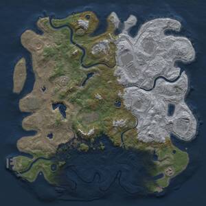 Thumbnail Rust Map: Procedural Map, Size: 4500, Seed: 14157627, 17 Monuments