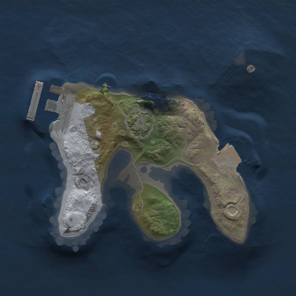 Rust Map: Procedural Map, Size: 1500, Seed: 1264446489, 3 Monuments