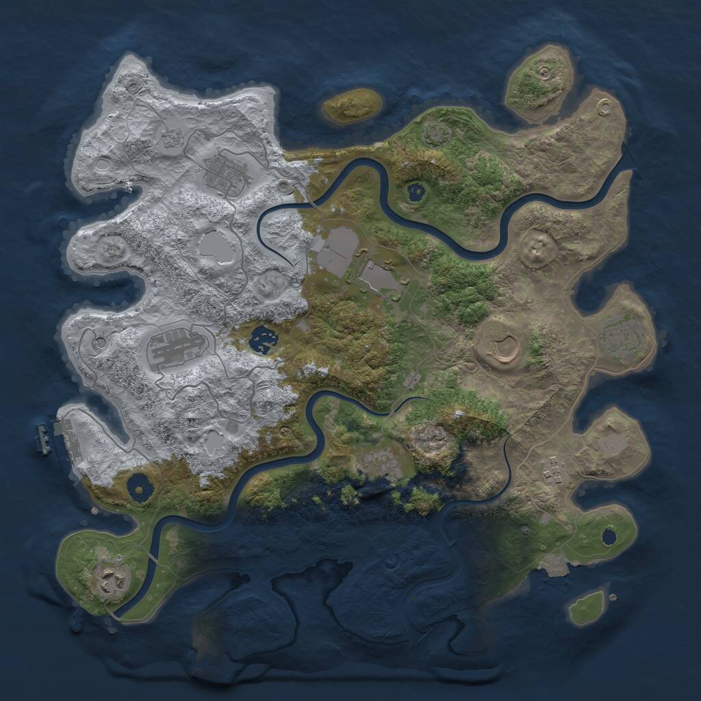 Rust Map: Procedural Map, Size: 3850, Seed: 12, 15 Monuments