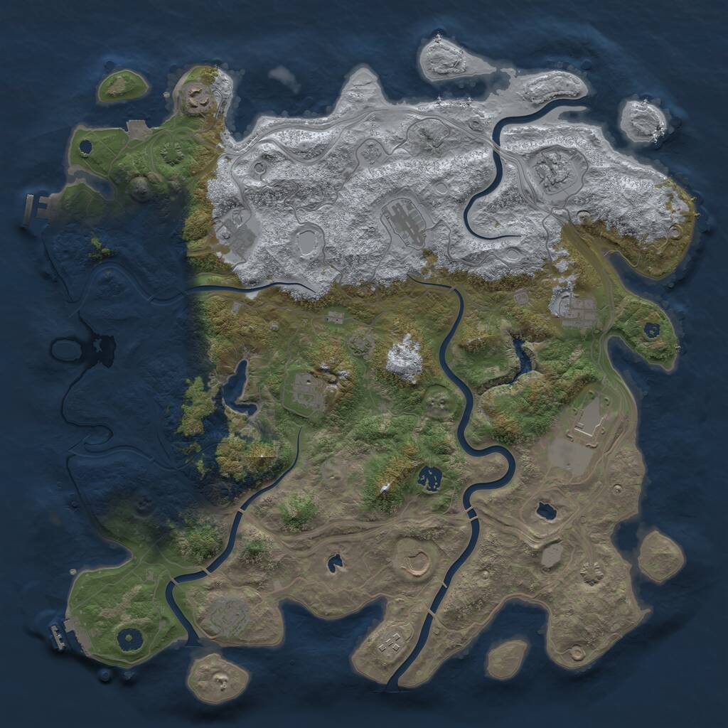Rust Map: Procedural Map, Size: 4500, Seed: 8824710, 17 Monuments