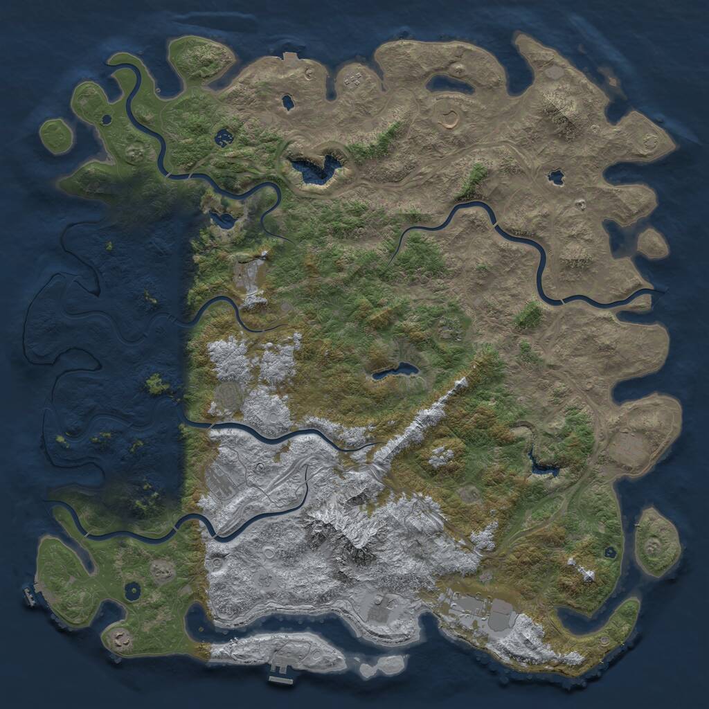 Rust Map: Procedural Map, Size: 6000, Seed: 72422081, 17 Monuments
