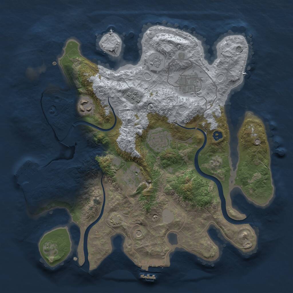 Rust Map: Procedural Map, Size: 3000, Seed: 773512, 11 Monuments