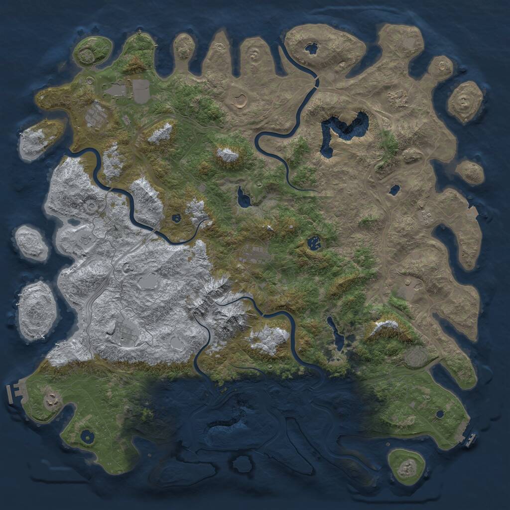 Rust Map: Procedural Map, Size: 5500, Seed: 5678132, 17 Monuments
