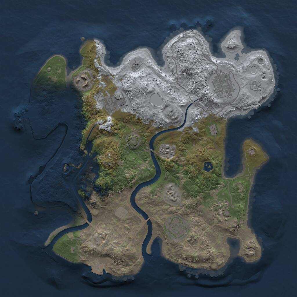 Rust Map: Procedural Map, Size: 3000, Seed: 245269079, 11 Monuments