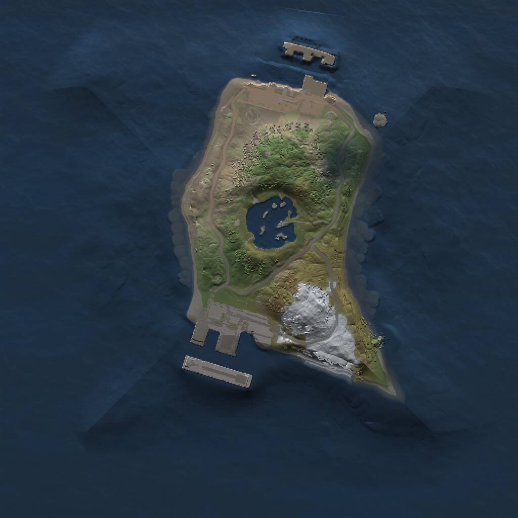Rust Map: Procedural Map, Size: 1500, Seed: 1883642944, 4 Monuments
