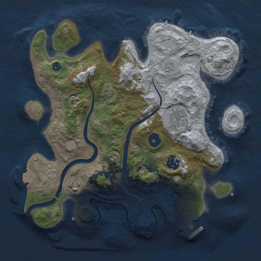 Rust Map: Procedural Map, Size: 3000, Seed: 433023766, 9 Monuments