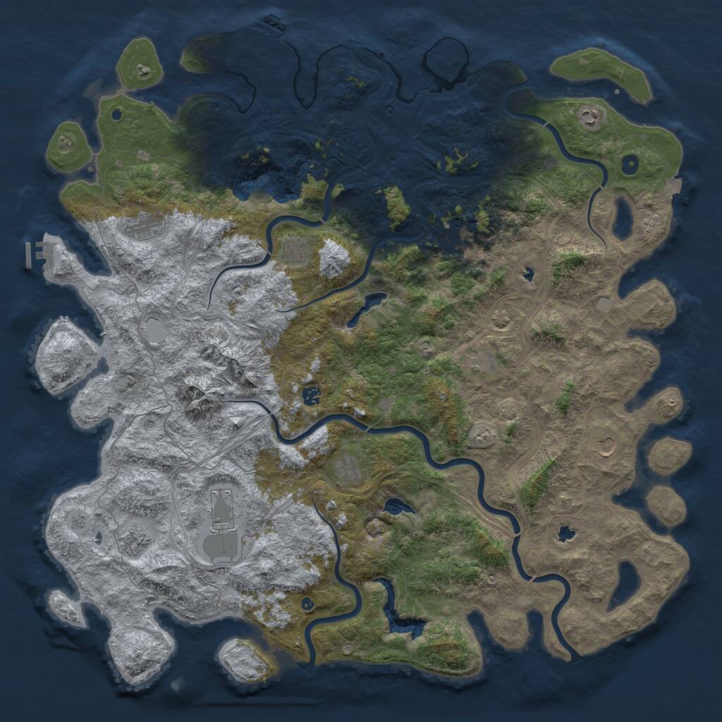 Rust Map: Procedural Map, Size: 5600, Seed: 1871804000, 17 Monuments