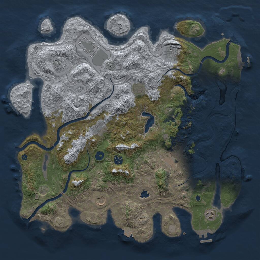 Rust Map: Procedural Map, Size: 4250, Seed: 234621, 16 Monuments