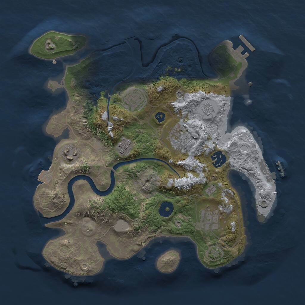 Rust Map: Procedural Map, Size: 3000, Seed: 1847673802, 12 Monuments