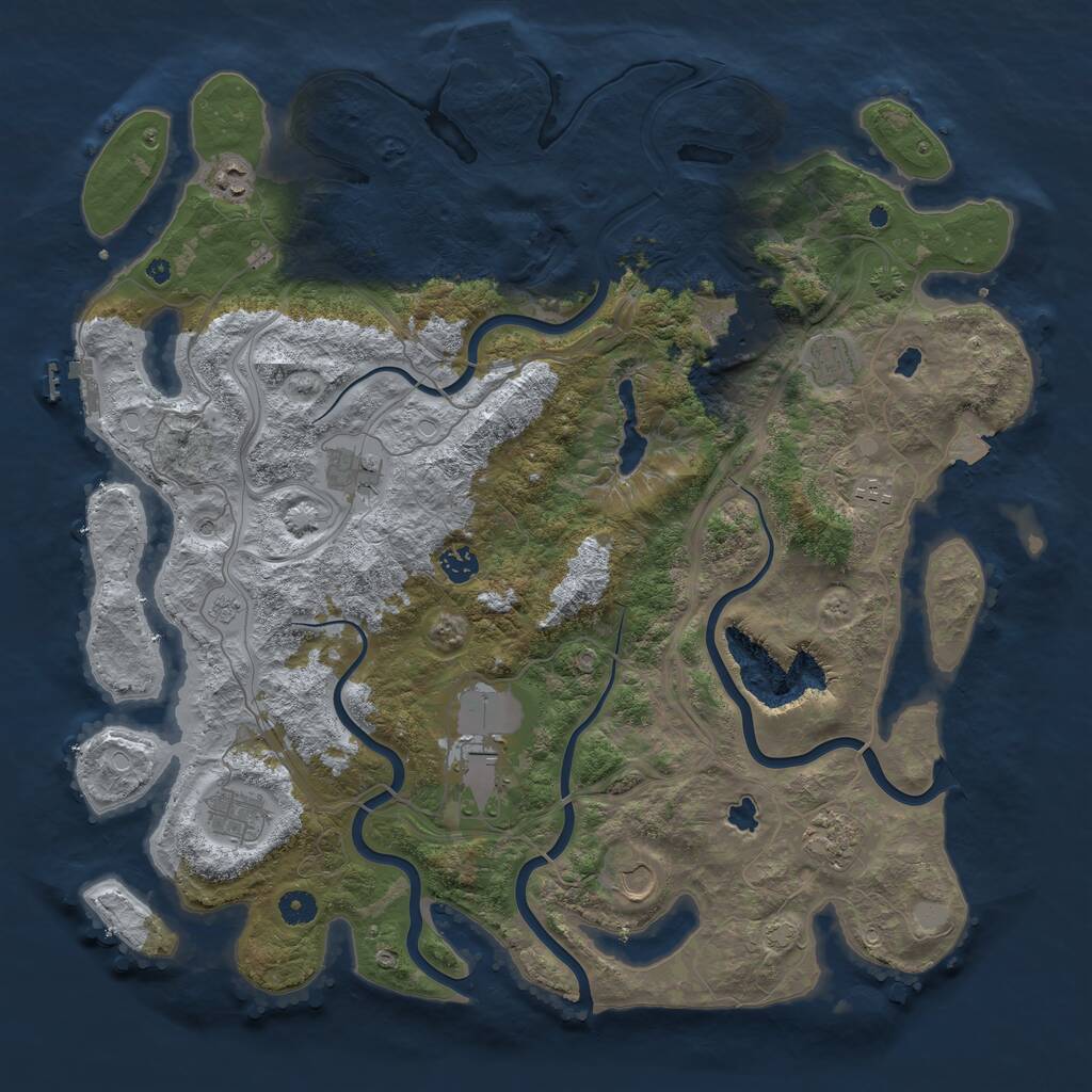Rust Map: Procedural Map, Size: 4500, Seed: 1547399224, 16 Monuments