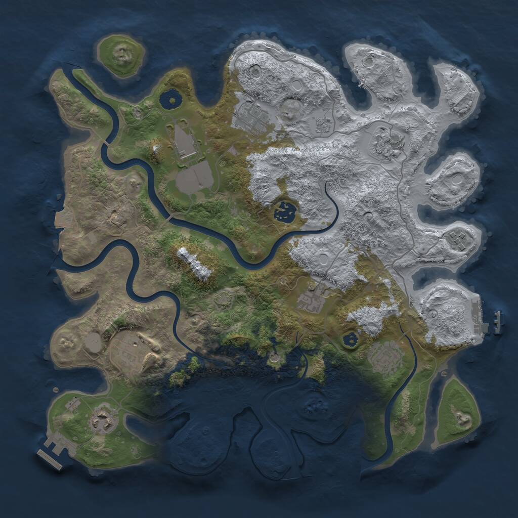 Rust Map: Procedural Map, Size: 3650, Seed: 89, 15 Monuments