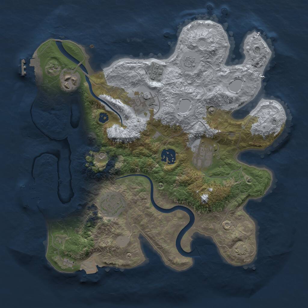 Rust Map: Procedural Map, Size: 3000, Seed: 1882675581, 12 Monuments