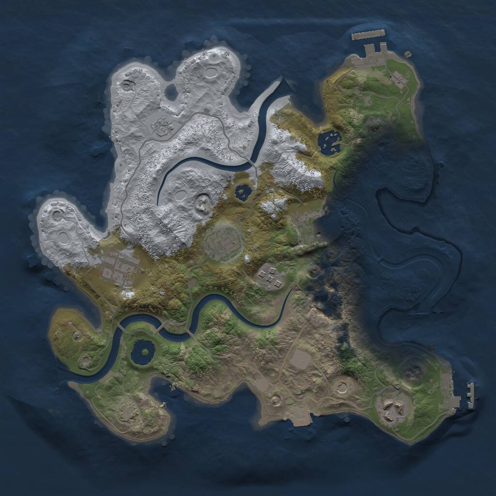Rust Map: Procedural Map, Size: 3000, Seed: 9295, 12 Monuments