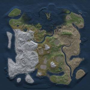 Thumbnail Rust Map: Procedural Map, Size: 3750, Seed: 235594371, 15 Monuments