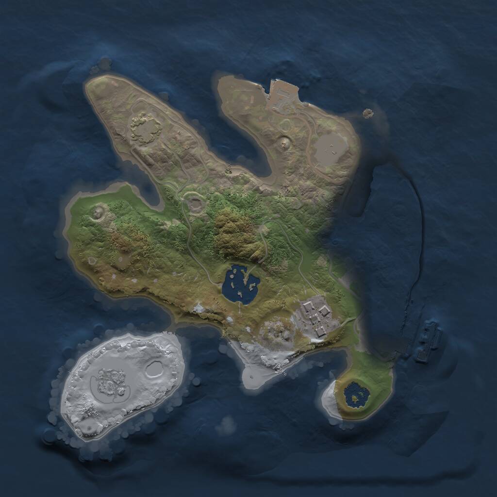 Rust Map: Procedural Map, Size: 2000, Seed: 2116348274, 6 Monuments