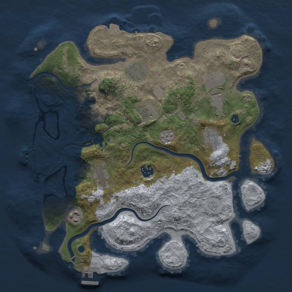 Rust Map: Procedural Map, Size: 3500, Seed: 237613712, 14 Monuments