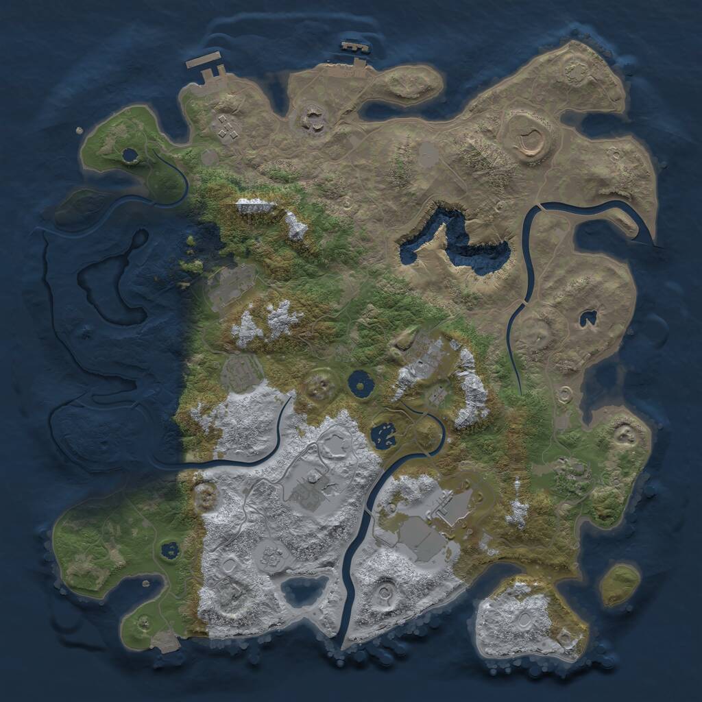 Rust Map: Procedural Map, Size: 4000, Seed: 26647707, 16 Monuments
