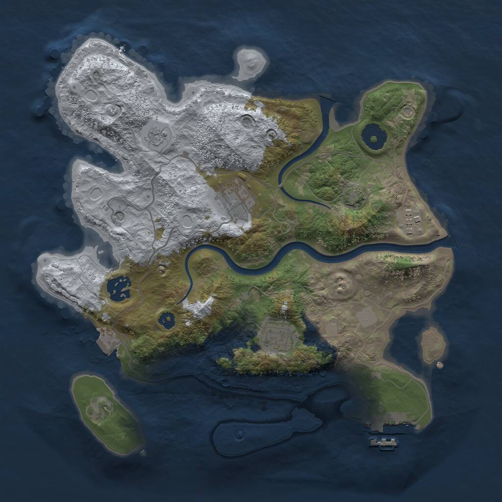 Rust Map: Procedural Map, Size: 3000, Seed: 1647782490, 9 Monuments