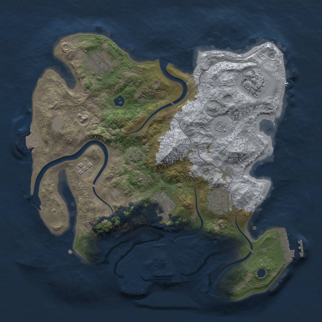 Rust Map: Procedural Map, Size: 3000, Seed: 20211, 11 Monuments