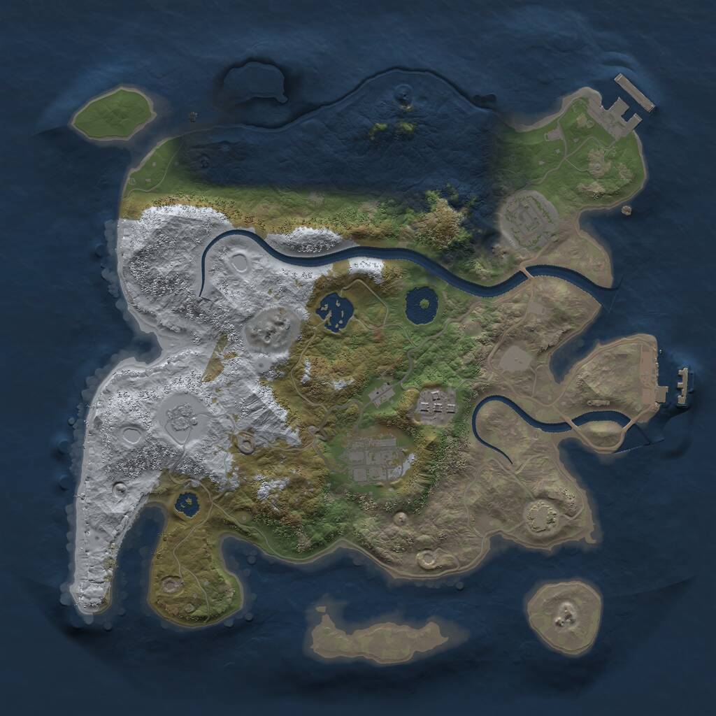 Rust Map: Procedural Map, Size: 3000, Seed: 1784326780, 9 Monuments