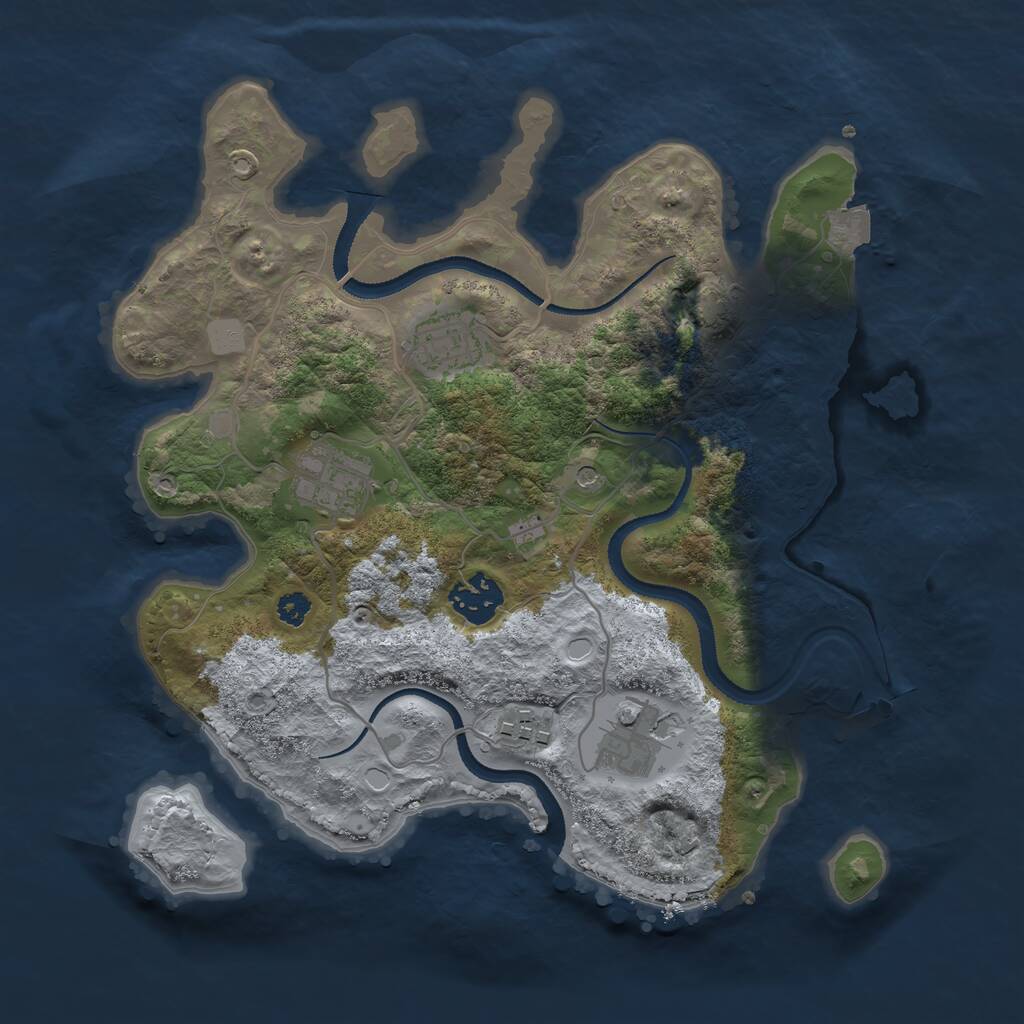 Rust Map: Procedural Map, Size: 3100, Seed: 882720427, 8 Monuments