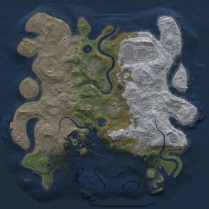Thumbnail Rust Map: Procedural Map, Size: 3700, Seed: 33102792, 16 Monuments